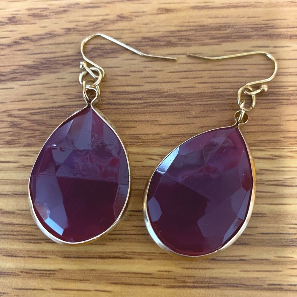 Purple and Gold Gem Earrings